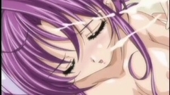 Purple Haired Anime Gets Facial Thumb