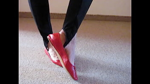 red ballet flats and black leggins - shoeplay by Isabelle-Sandrine Thumb