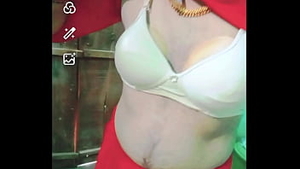 Indian Gay Crossdresser Gauri Sissy xxx video call in red saree showing his boobs and bra strap Thumb